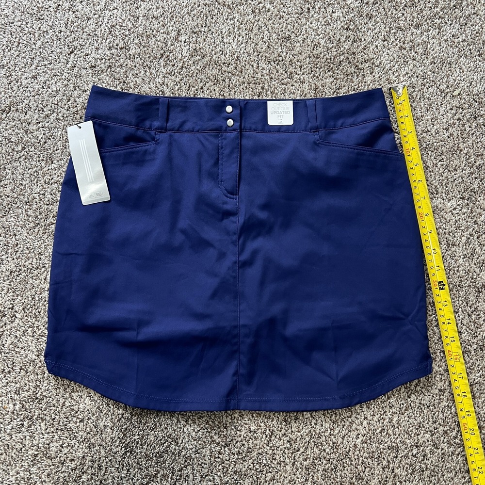 Adidas 3 Stripes Skort Women's Size 12 Blue Tennis Golf Skirt with shorts under